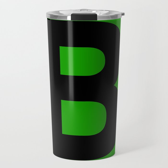 Letter B (Black & Green) Travel Mug
