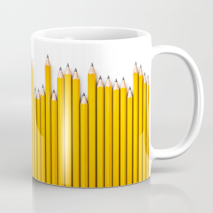 Pencil row / 3D render of very long pencils Coffee Mug