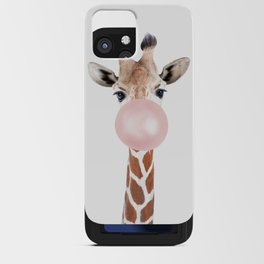 Bubble gum giraffe iPhone Card Case