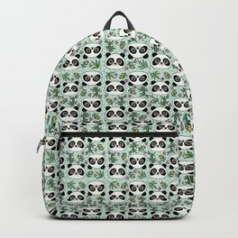 Cute Panda Face Floral Pattern Backpack