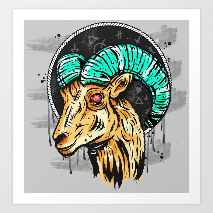 demon goat drawings