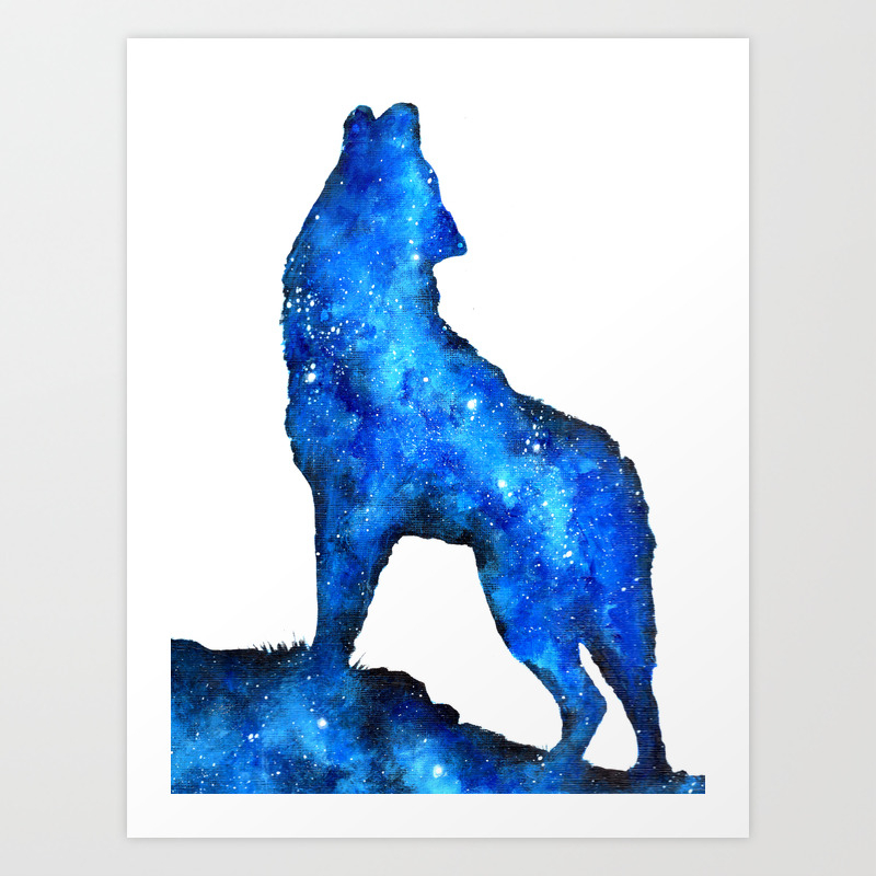 Howling Wolf Space Wolf Double Exposure Wolf Wolf Painting