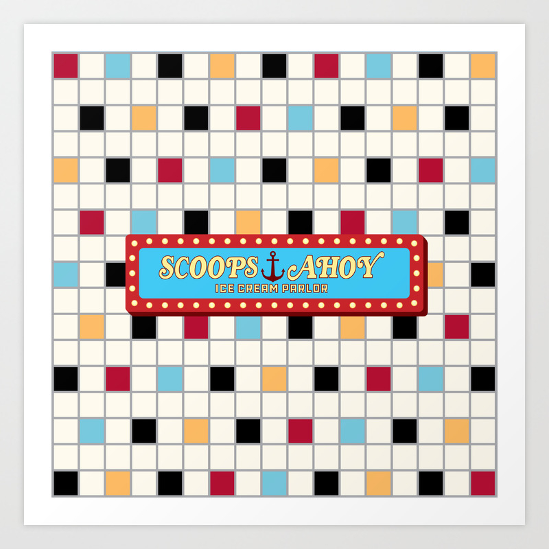 Tv Series Inspired Collection Scoops Ahoy Ice Cream Parlor Colorful Pattern Design Art Print By Weperceivestyle Society6
