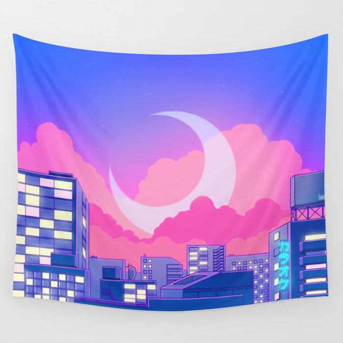 Dreamy Moon Nights Wall Tapestry