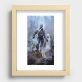 Knight and Girl Recessed Framed Print