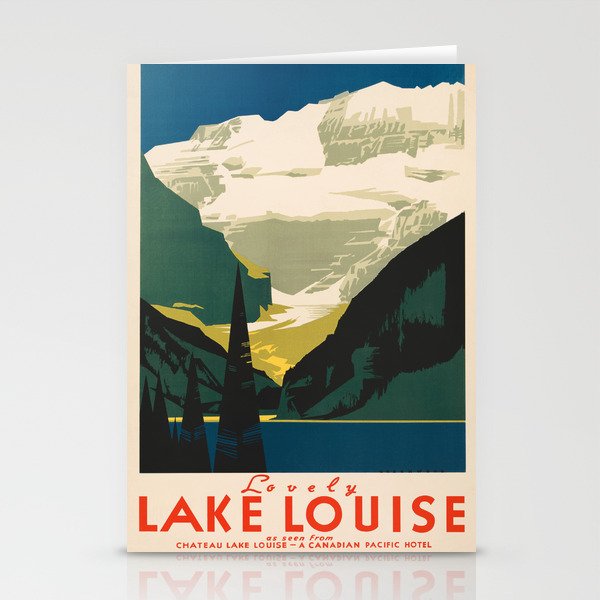 Lovely Lake Louise vintage travel ad Stationery Cards