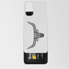 Floral Longhorn – Black Silhouette Android Card Case