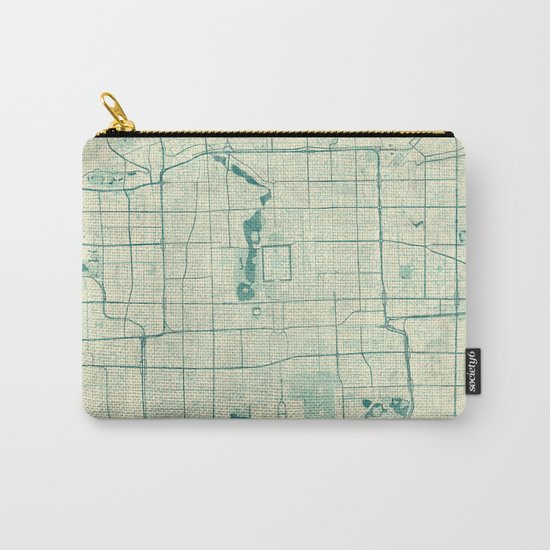 Beijing Map Blue Vintage Carry-All Pouch