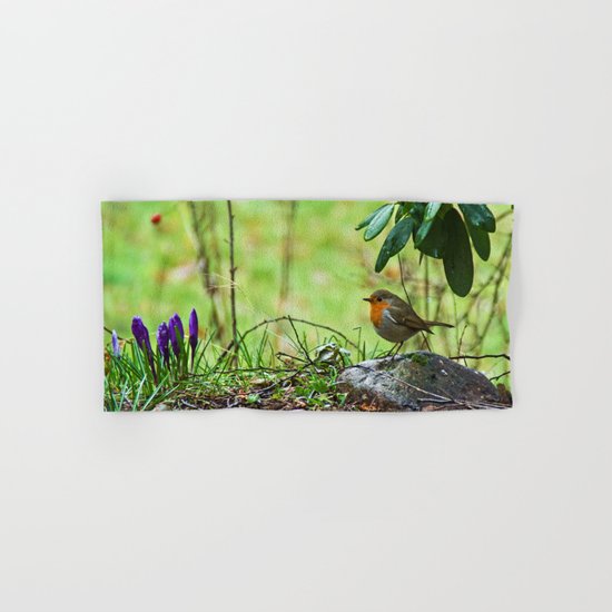 Robin in the spring Hand & Bath Towel