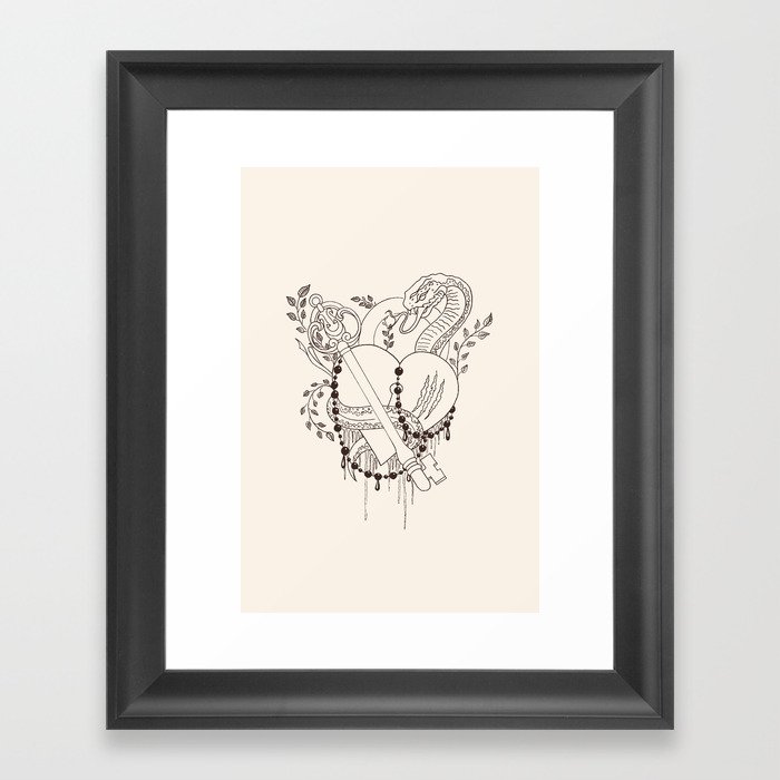 Find the key to my heart (chocolate) Framed Art Print