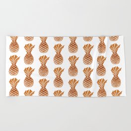 Copper Pineapple Pattern Beach Towel