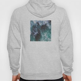Deep Green and Turquoise Ocean Water and Sea Waves Hoody