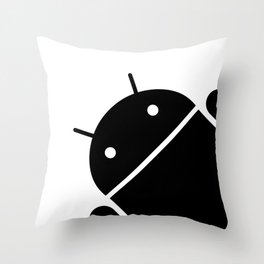 Small black Android robot Throw Pillow