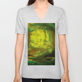 Into the Forest of Light V Neck T Shirt