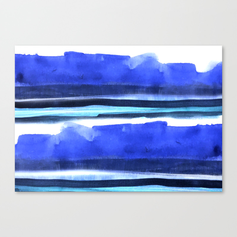 Wave Stripes Abstract Seascape Canvas Print By Melaniebiehle