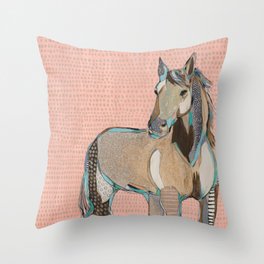 Dusty Pink Mustang Throw Pillow