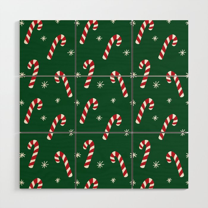 Candy Cane Pattern (red/green) Wood Wall Art