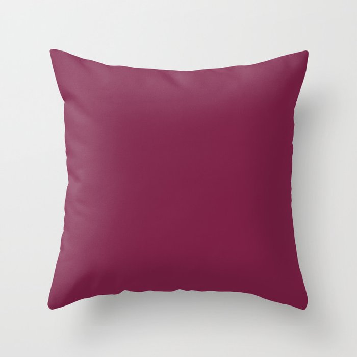 Maroon Solid Color  Throw Pillow
