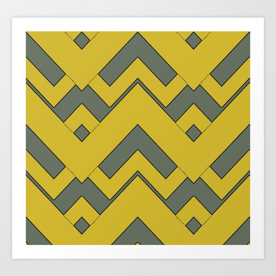 zig zag mustard Art Print