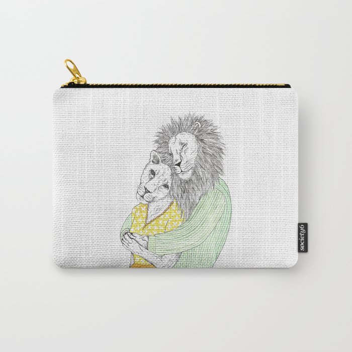 Lions in love white  Carry-All Pouch