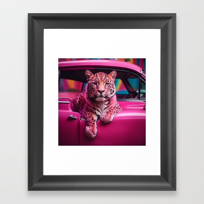 Pink Jaguar Framed Art Print