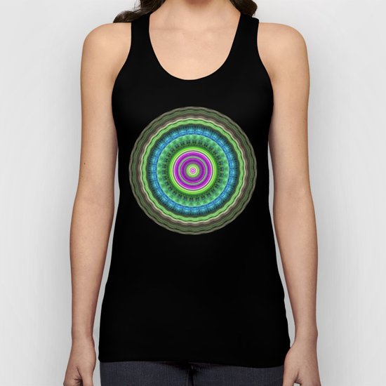 Groovy wavy mandala with tribal patterns Unisex Tank Top