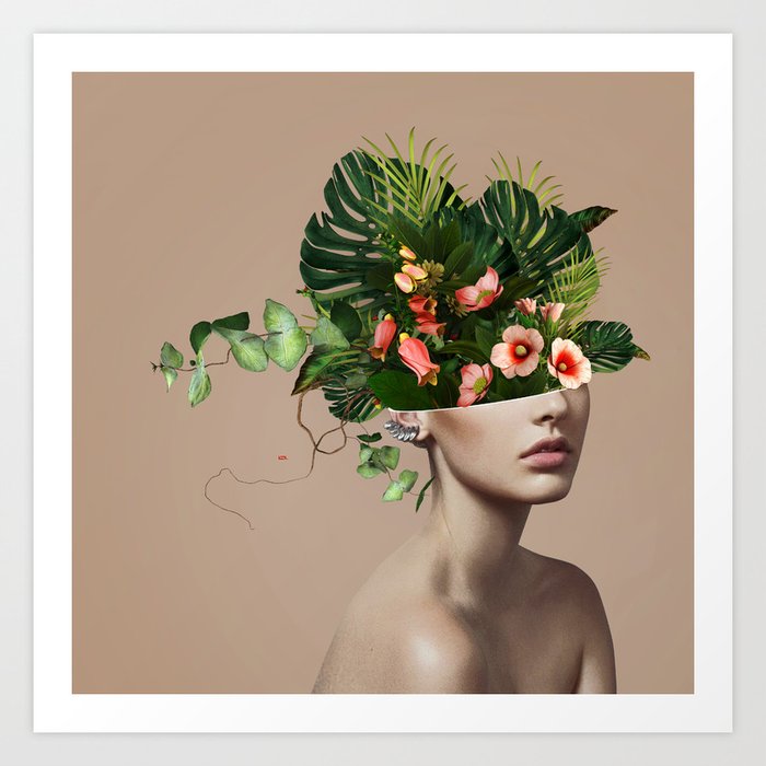 Lady flowers llll art print by linco7n  society6