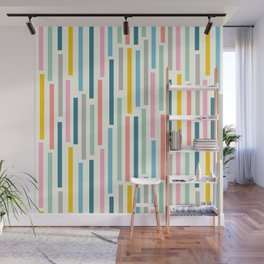 SHOWERS GEOMETRIC ABSTRACT PATTERN with CREAM Background Wall Mural