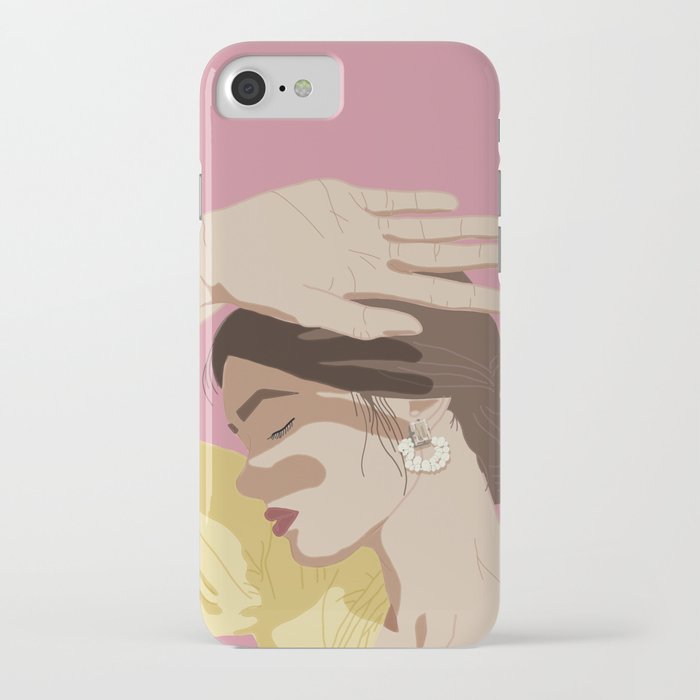 Girl on pink iPhone Case