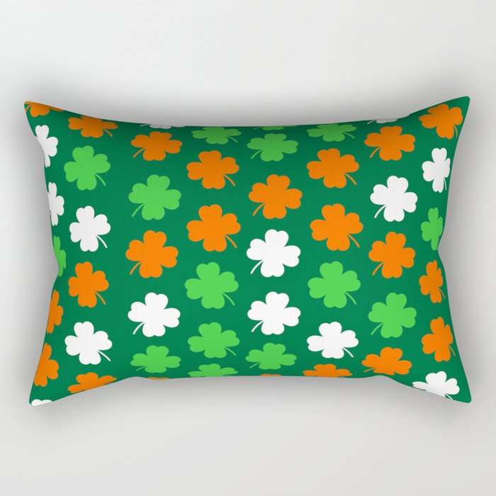 Shamrock Irish colour St Patricks Day design Rectangular Pillow