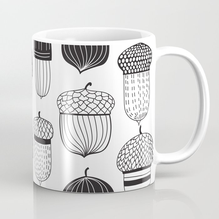 Doodle acorns autumn pattern Coffee Mug