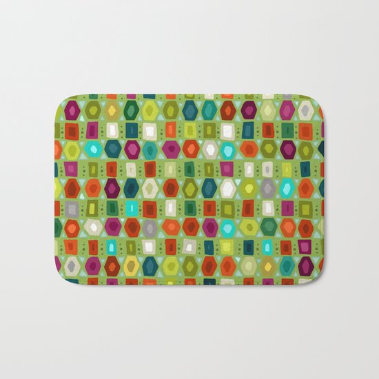 hex strip green Bath Mat