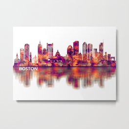 Boston Massachusetts Skyline Metal Print | Landscape, Art, Illustration, Cityscape, Modern, Homedecor, Skyline, Massachusetts, Graphicdesign, America 