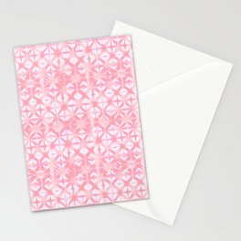 Pink coral grid Stationery Card
