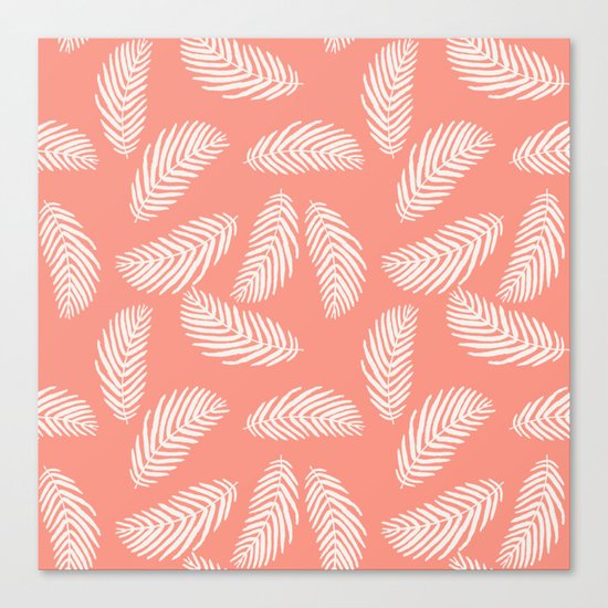 Palm trees pastel pink tropical minimal ocean seaside socal beach life pattern Canvas Print