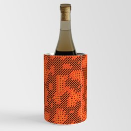Burnt Orange Geometric Pattern Wine Chiller