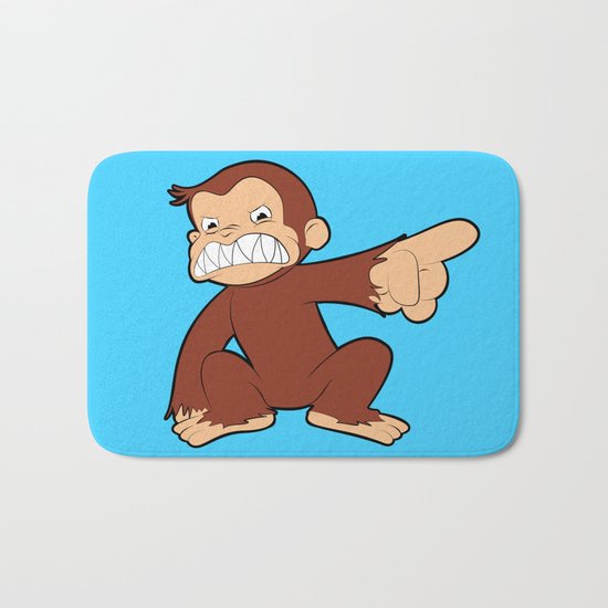Furious George Funny Monkey Cartoon Animal Bath Mat