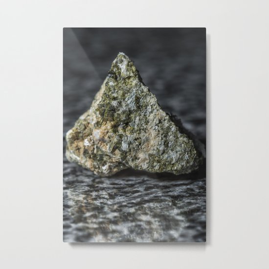 Epidote resting on granite Metal Print