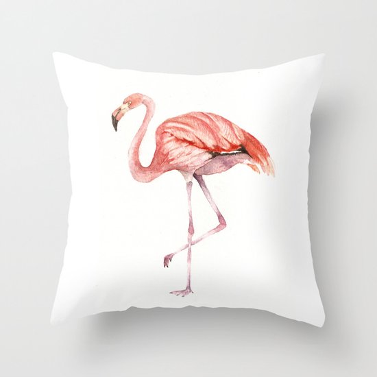 Pink Flamingo Throw Pillow