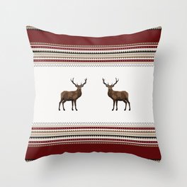Winter Deer Throw Pillow