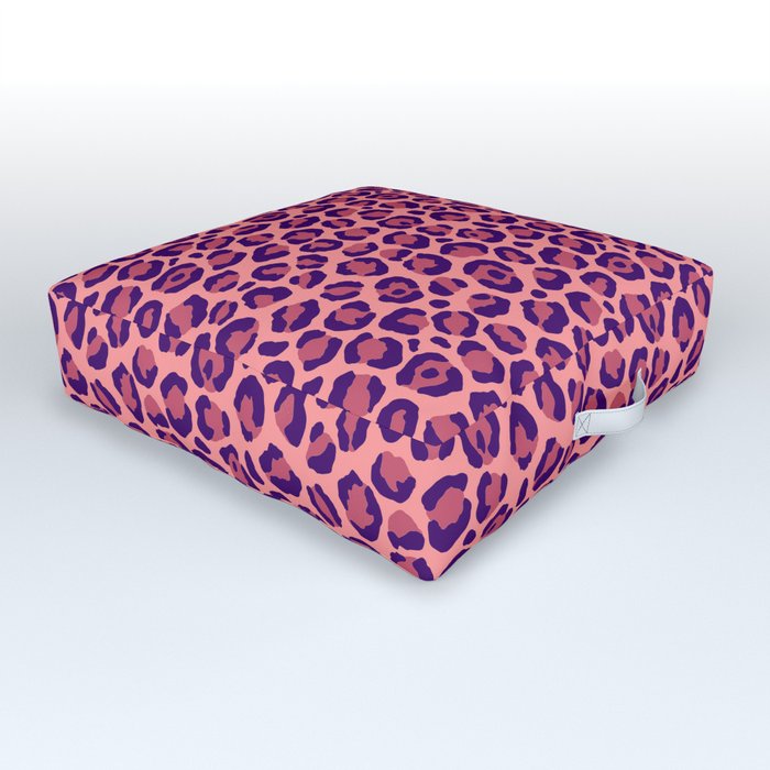 Purple & Pink Cheetah Print Outdoor Floor Cushion
