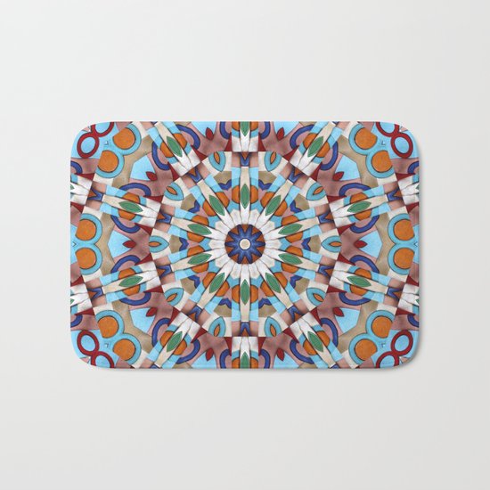 Retro Indian Leather Mandala Bath Mat