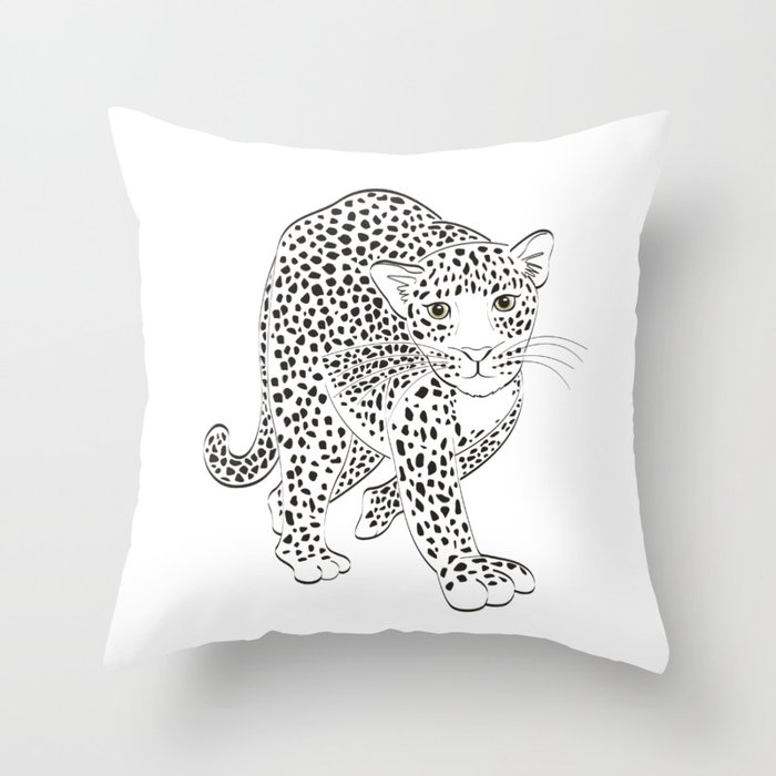 The Creeping Leopard Throw Pillow
