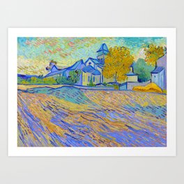 Vincent van Gogh "View of the Asylum and Chapel of Saint-Rémy" Art Print | Saint Remy, Asile, Vincentvangogh, Vangoghart, Vangoghpaintings, Painting, Asylum, Chapel, Chapelle, Vangogh 