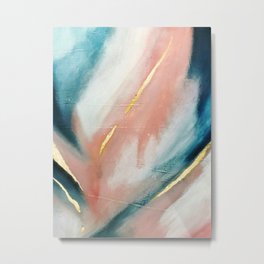 Celestial [3]: a minimal abstract mixed-media piece in Pink, Blue, and gold by Alyssa Hamilton Art Metal Print | Alyssahamiltonart, Wallart, Homedecor, Dining, Mixed Media, Celestial, Fineart, Curated, Abstract, Tapestry 
