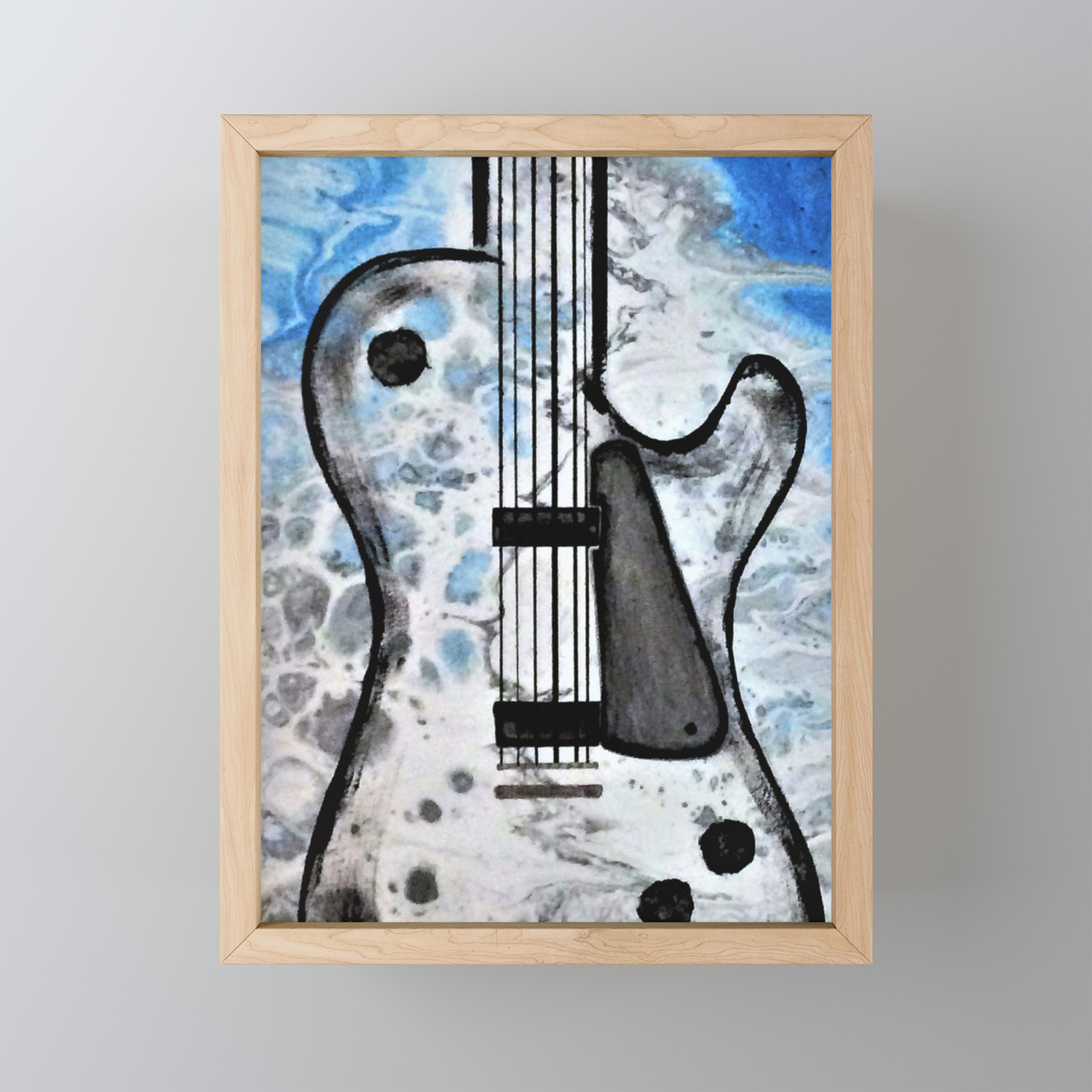 Guitar Art Abstract Guitar Rock And Roll Gibson Guitar Framed