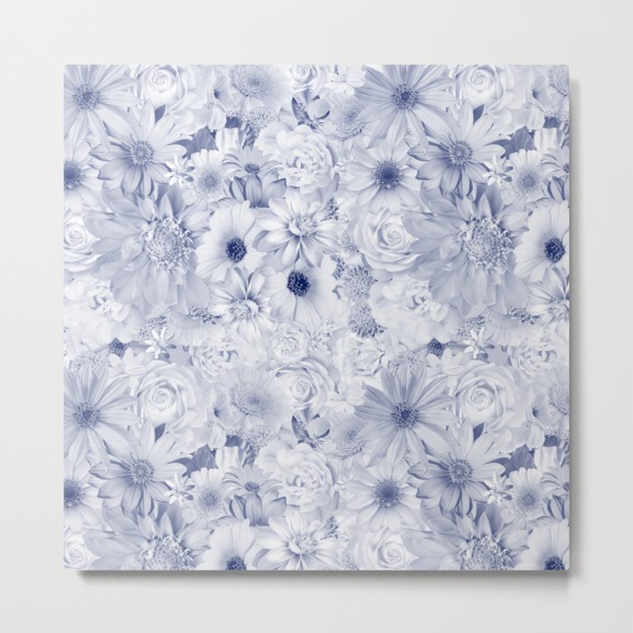 slate grey floral bouquet aesthetic array Metal Print