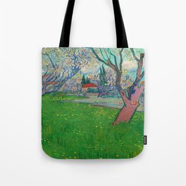 Orchards in Blossom, View of Arles, 1889 by Vincent van Gogh Tote Bag