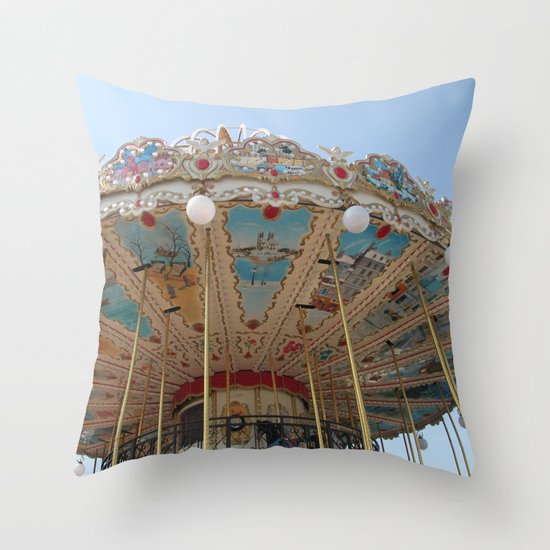 paris carousel Throw Pillow