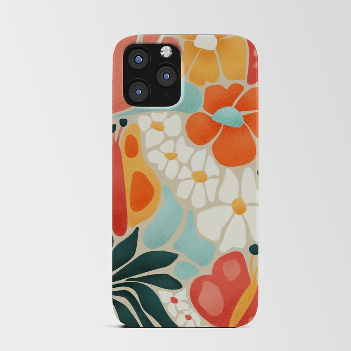 Wild Flowers And Butterflies iPhone Card Case